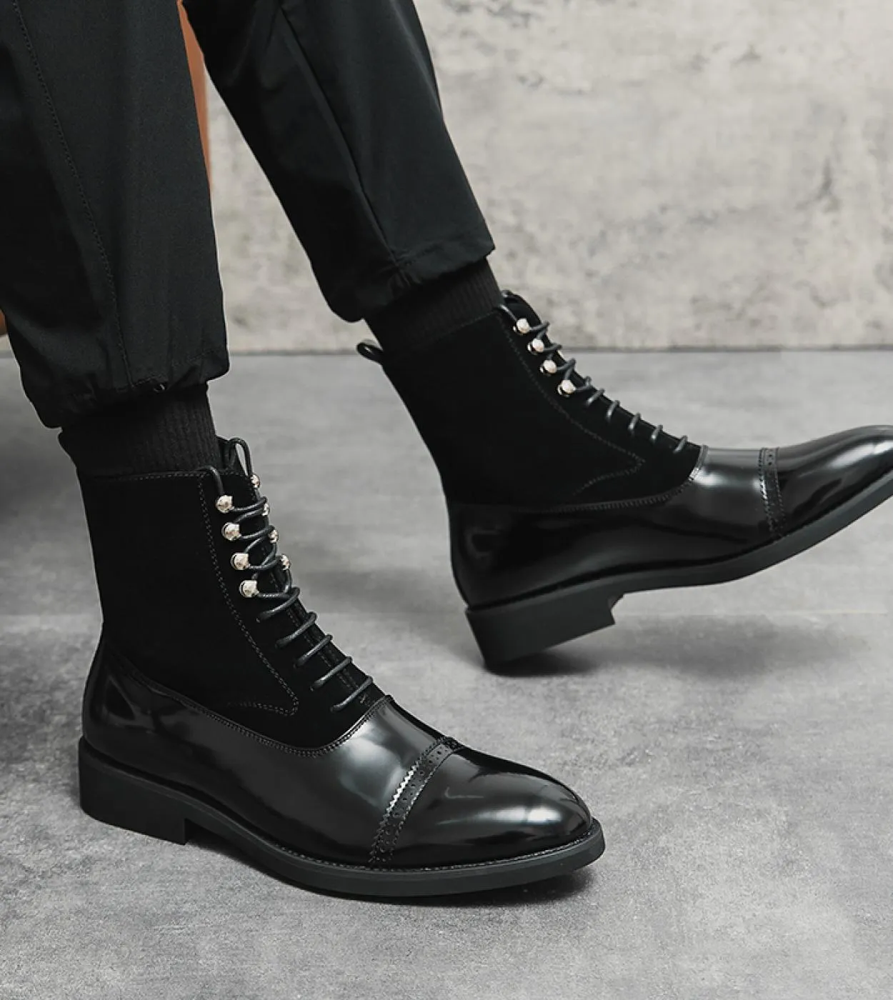 Stivaletti Chelsea Uomo Stivaletti Chelsea in vera pelle stile britannico in pelle nera Stivali da uomo da uomo