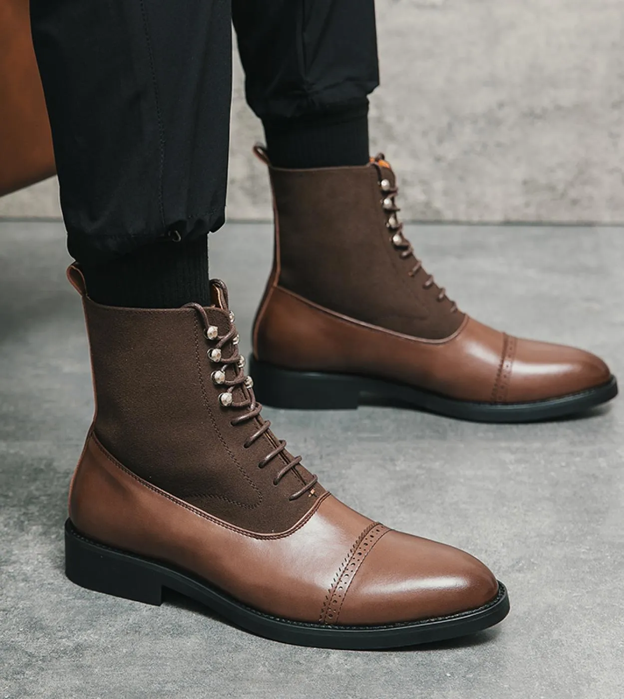 Stivaletti Chelsea Uomo Stivaletti Chelsea in vera pelle stile britannico in pelle nera Stivali da uomo da uomo