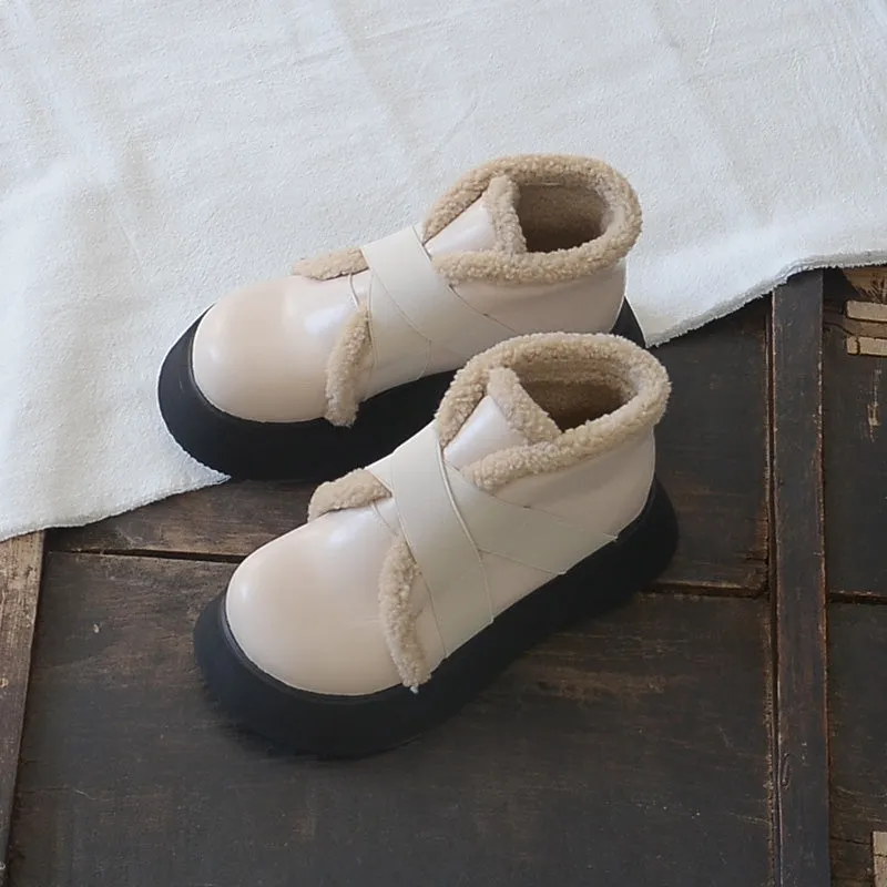 Stivali di pelliccia minimalisti casual retrò da donna