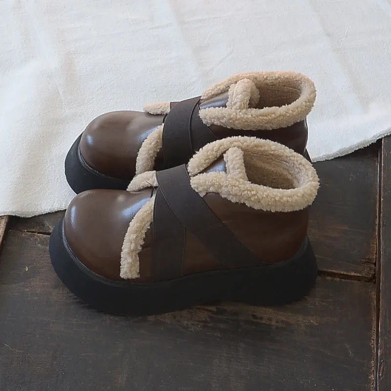 Stivali di pelliccia minimalisti casual retrò da donna