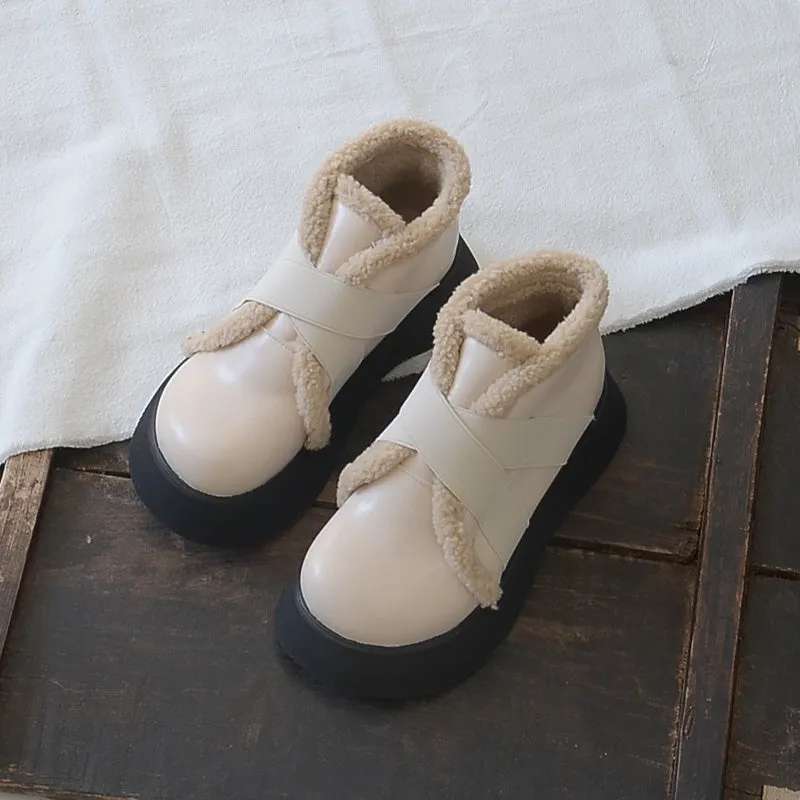 Stivali di pelliccia minimalisti casual retrò da donna