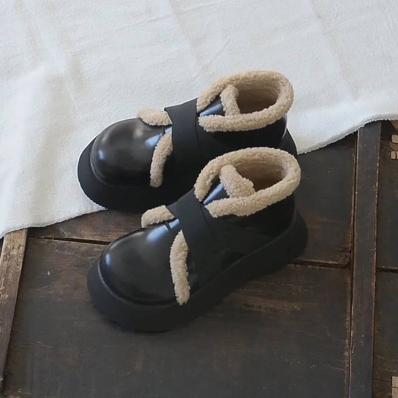 Stivali di pelliccia minimalisti casual retrò da donna