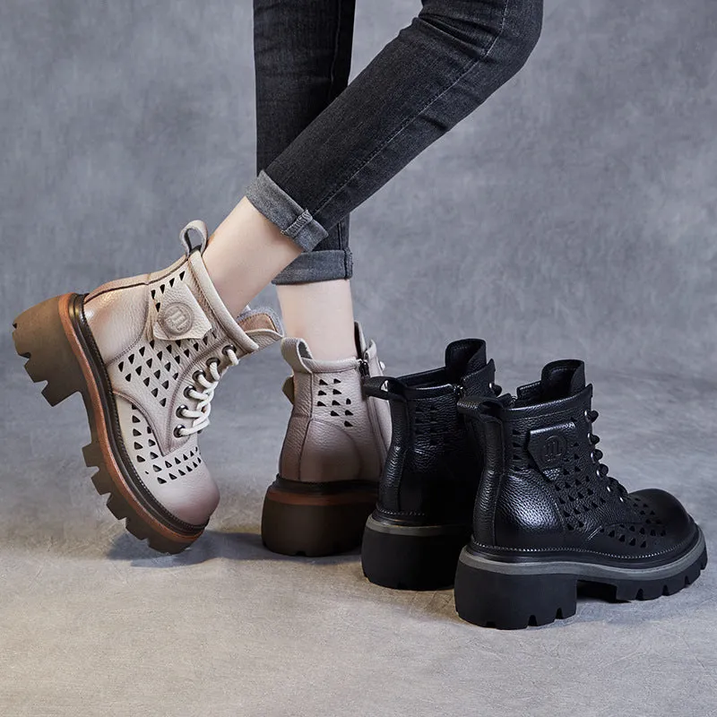 Stivali in pelle cava minimalisti da donna