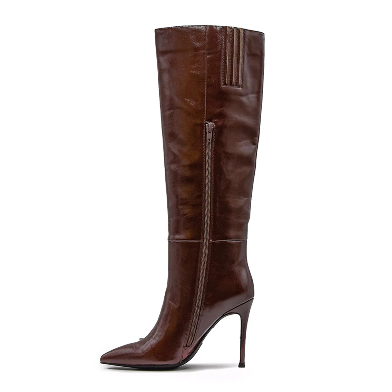 Stivali Jeffrey Campbell Arsen  Cerniera Ed Elastico Marrone Donna