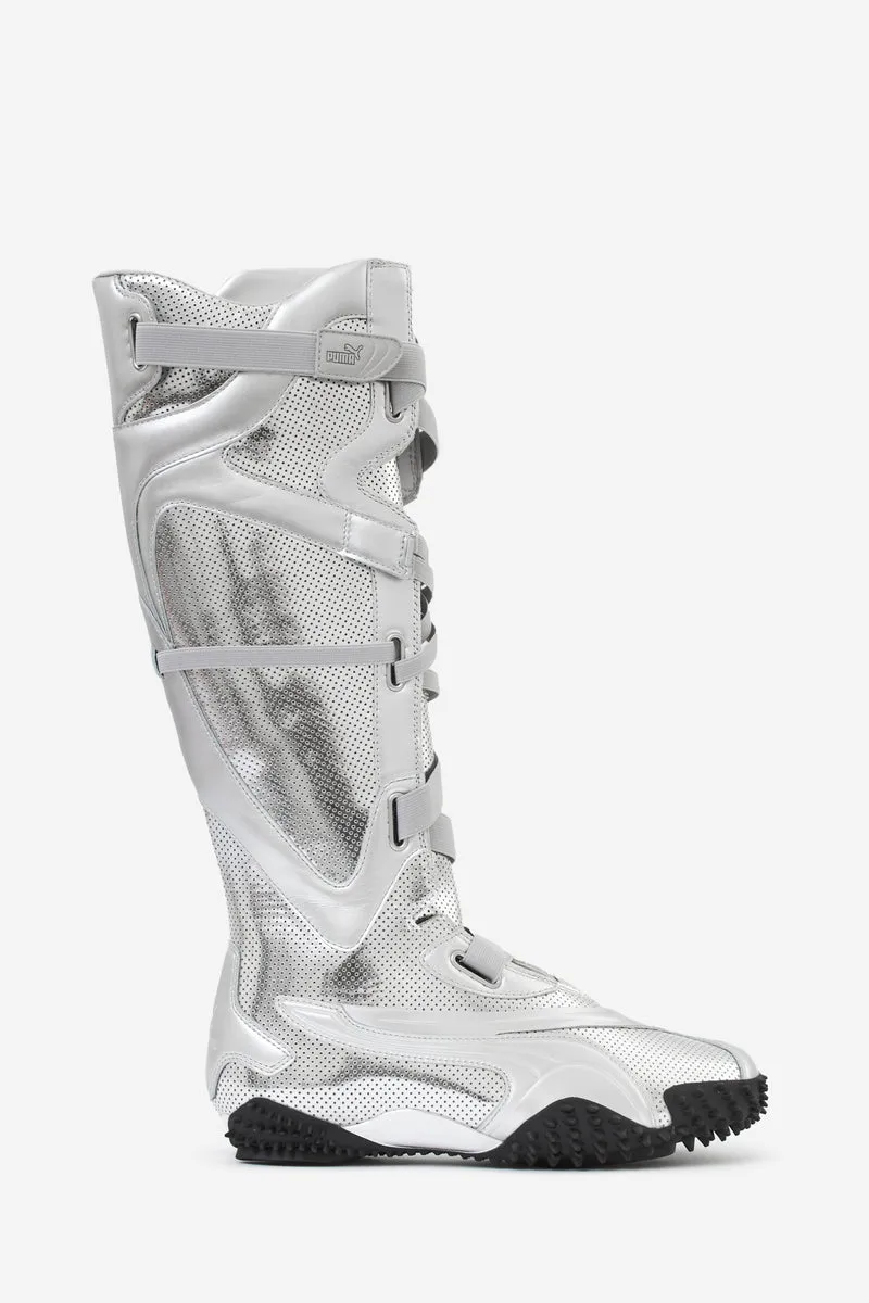 Stivali MOSTRO BOOT in pelle argento
