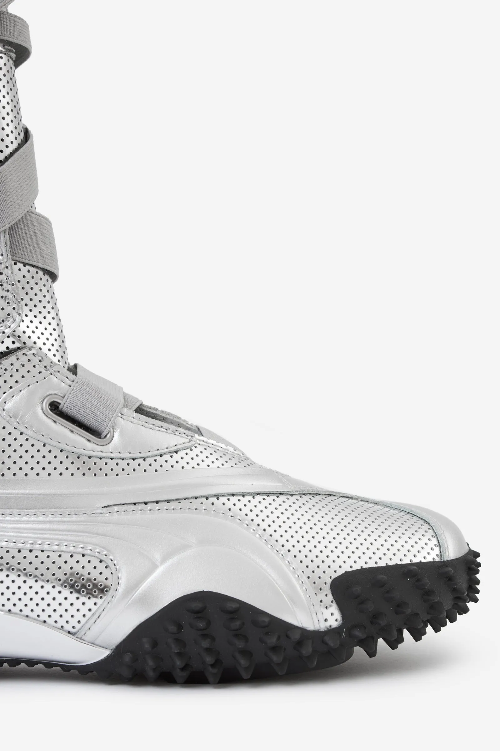 Stivali MOSTRO BOOT in pelle argento
