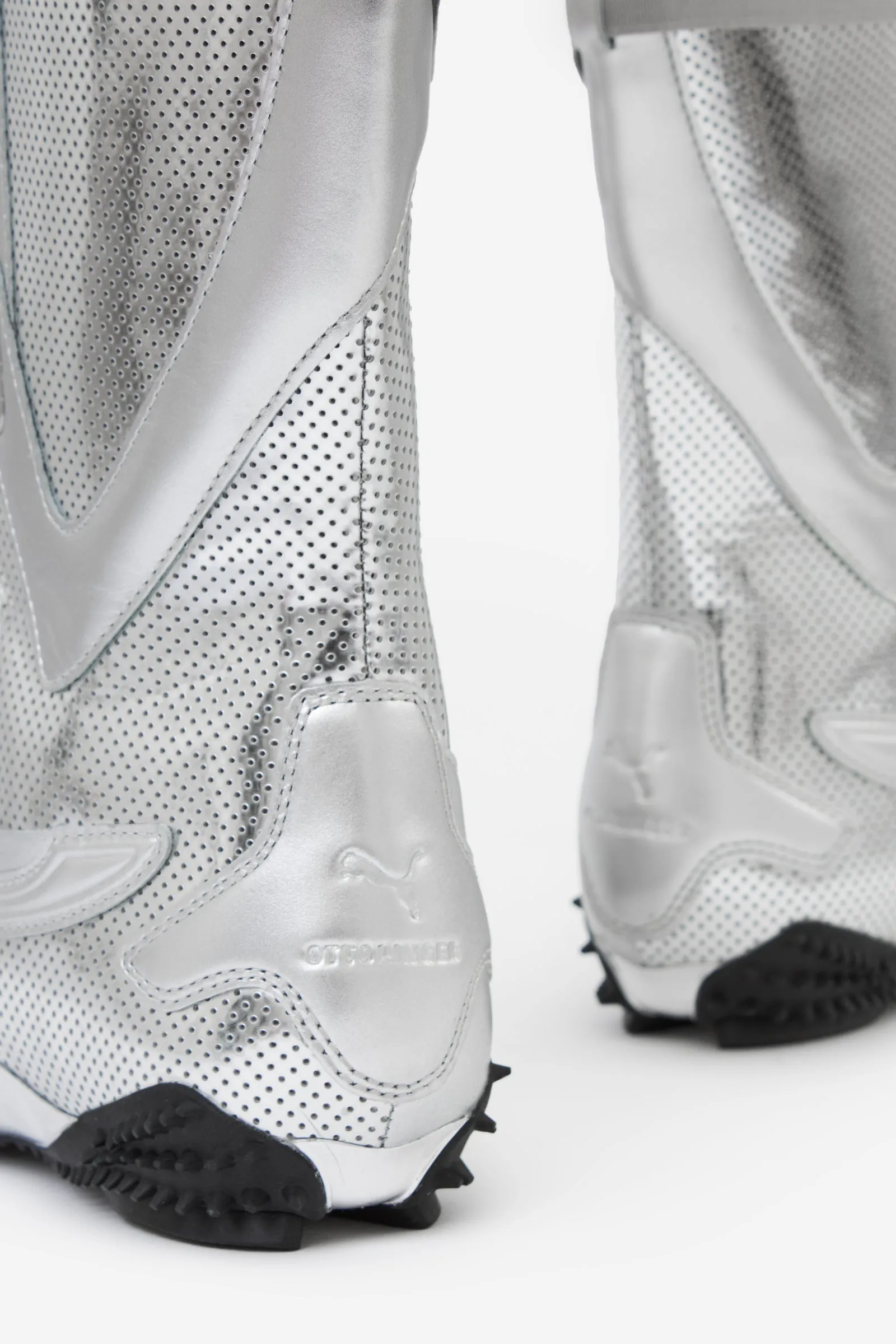 Stivali MOSTRO BOOT in pelle argento