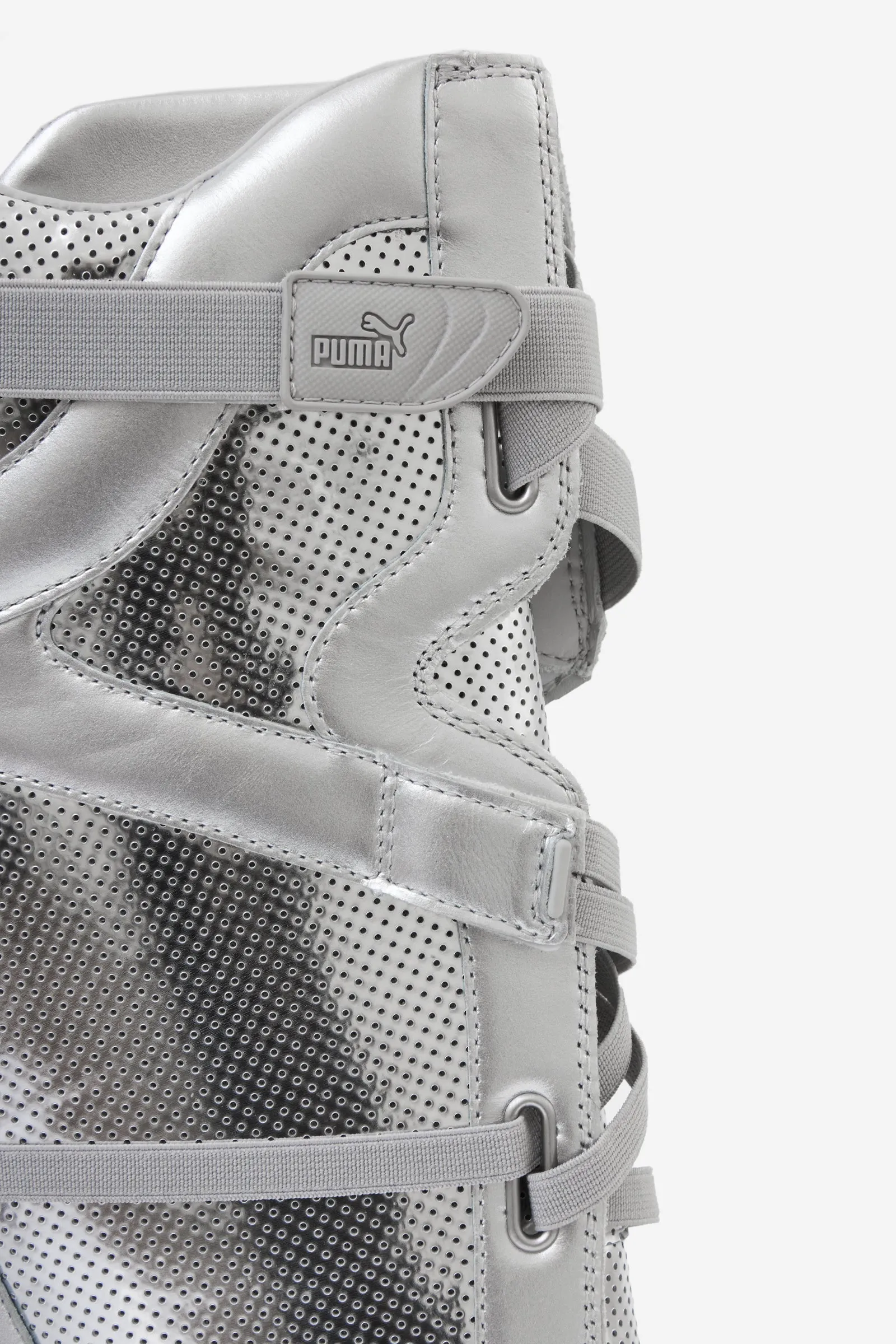 Stivali MOSTRO BOOT in pelle argento