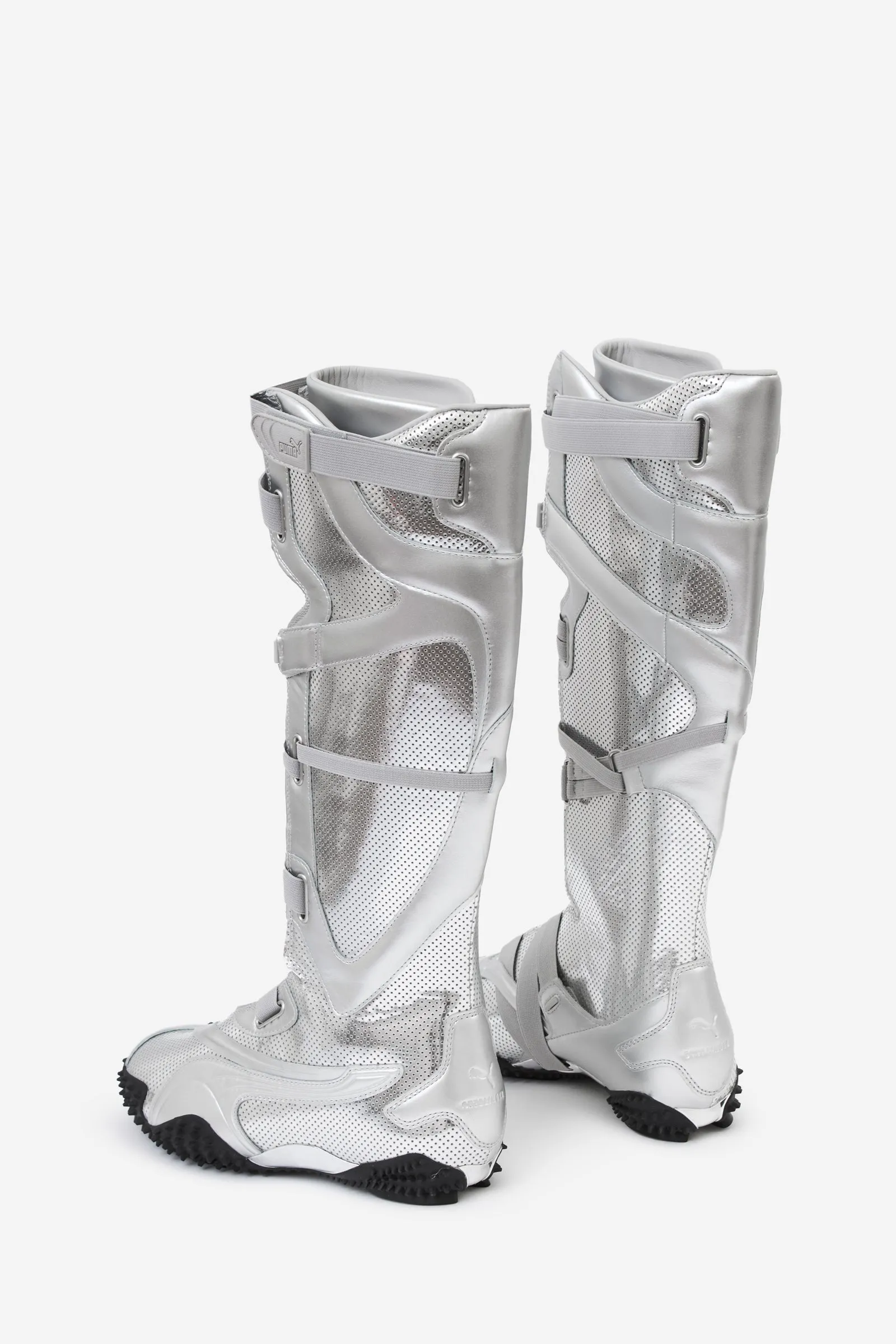 Stivali MOSTRO BOOT in pelle argento