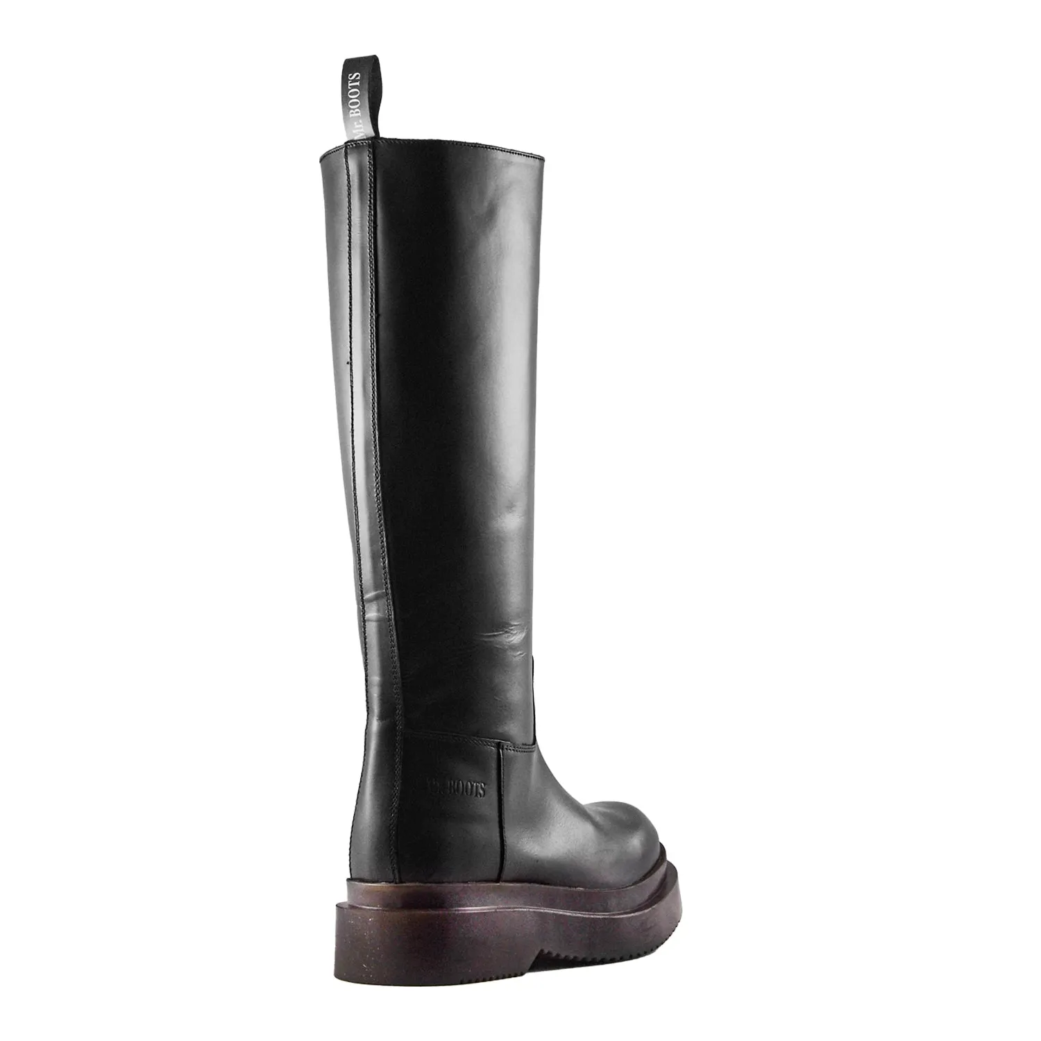 Stivali Mr. BOOTS Donna Nero Gambale Tubolare Cuciture Monocromo