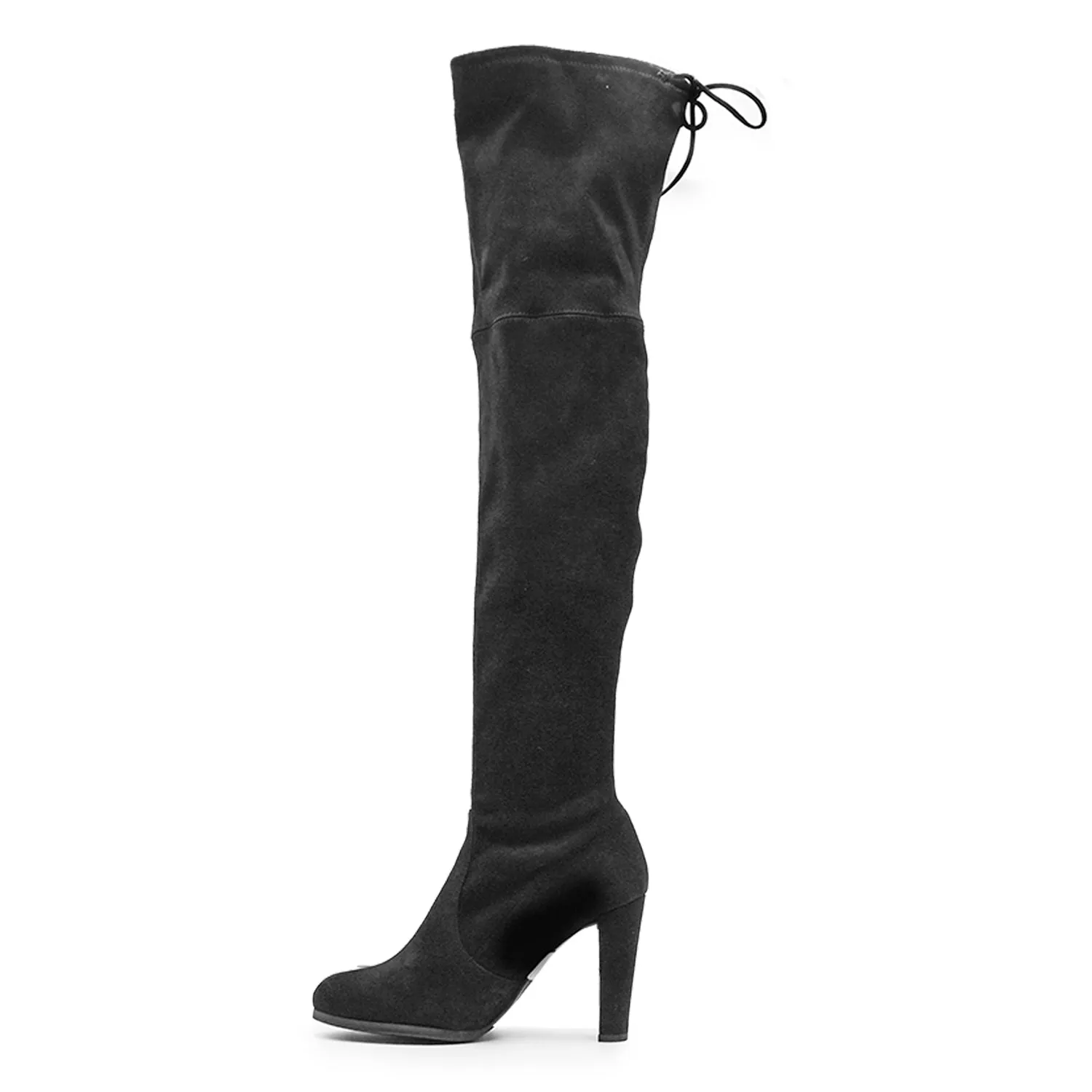 Stivali Stuart Weitzman Cuissard Nero Donna Con Nodo Posteriore