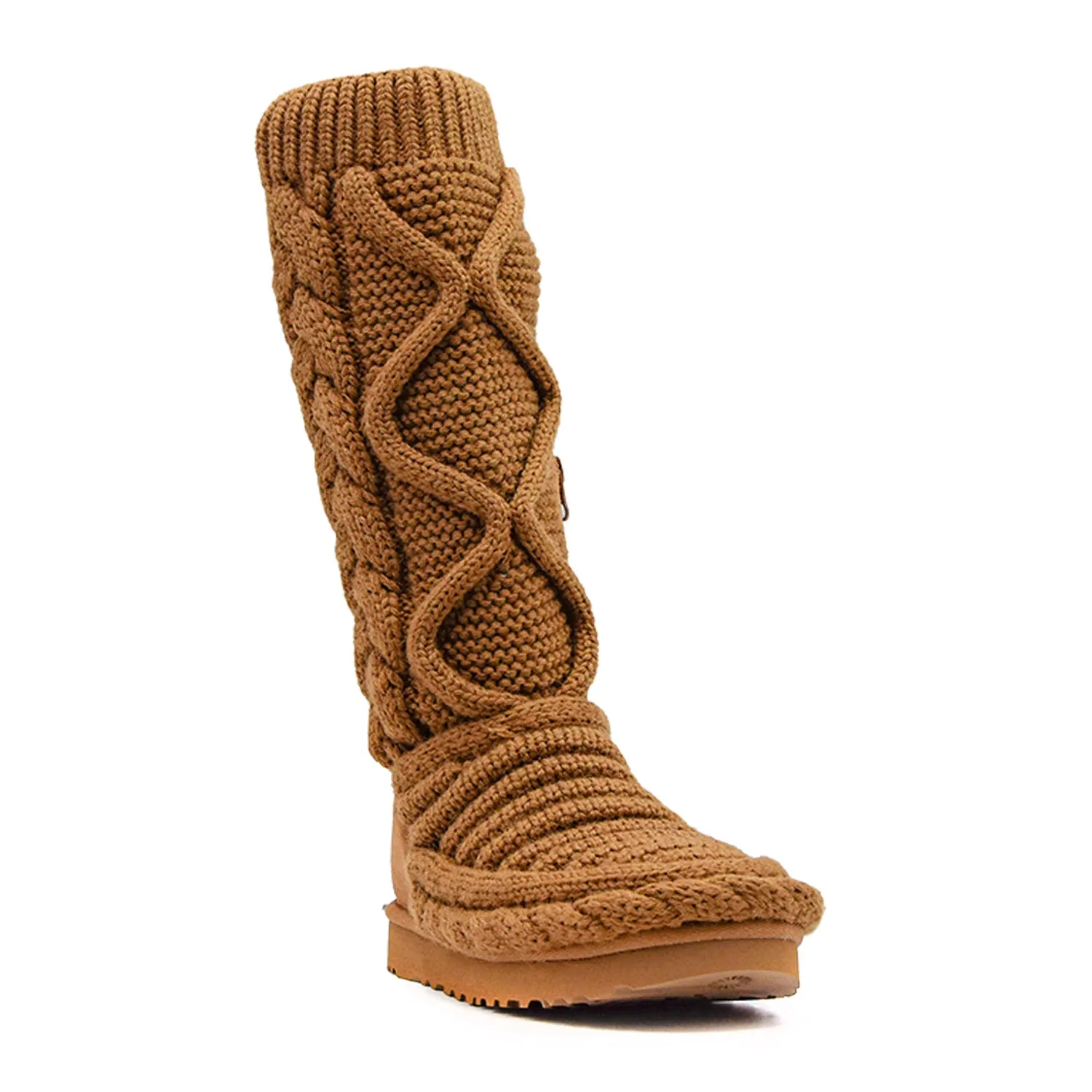Stivali Ugg Tall Chunky Knit Tabacco Donna Motivo Nel Gambale