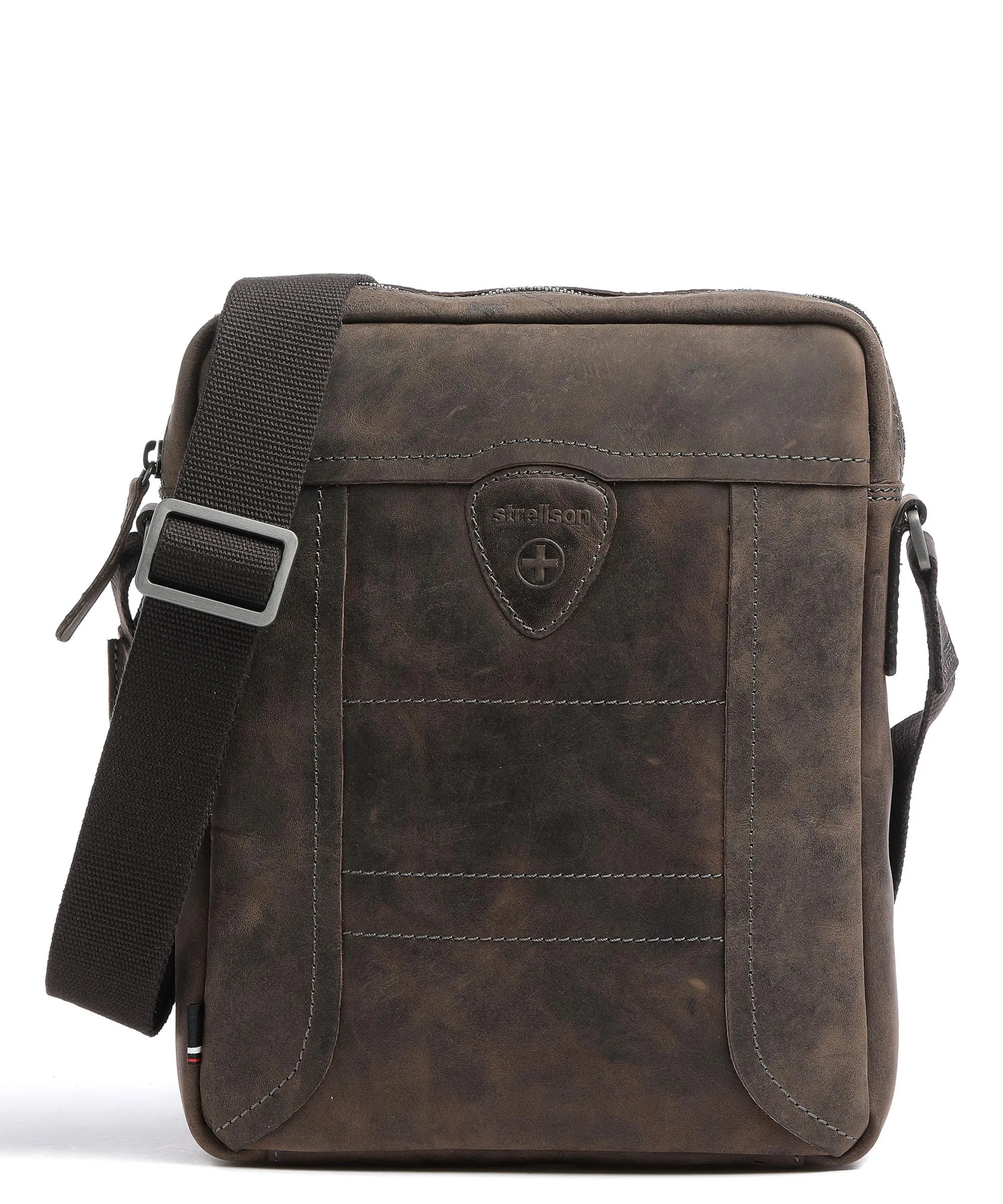  Strellson Hunter Borsa a tracolla pelle di vacchetta pull-up marrone scuro  