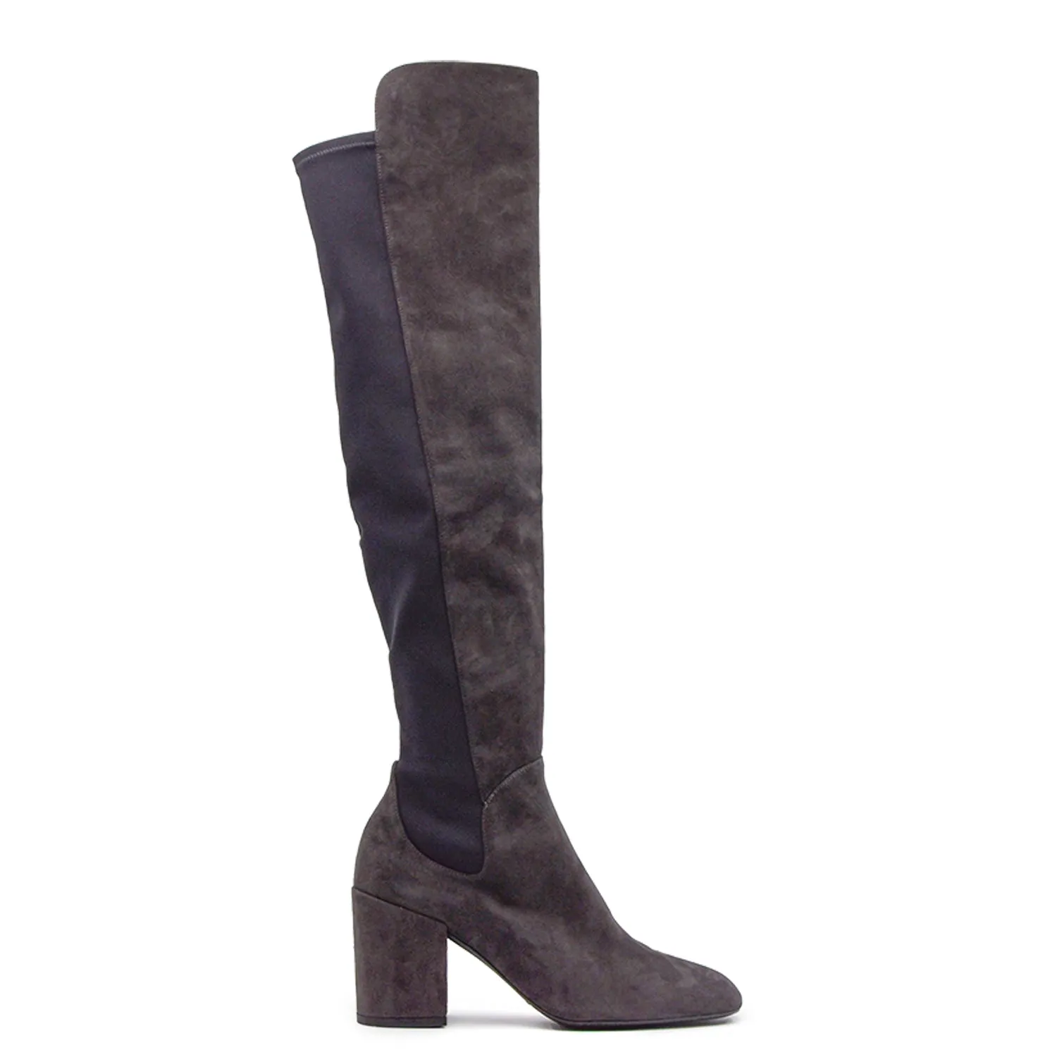 Stuart Weitzman Stivali Cuissard Grigio Donna Con Tessuto Micro