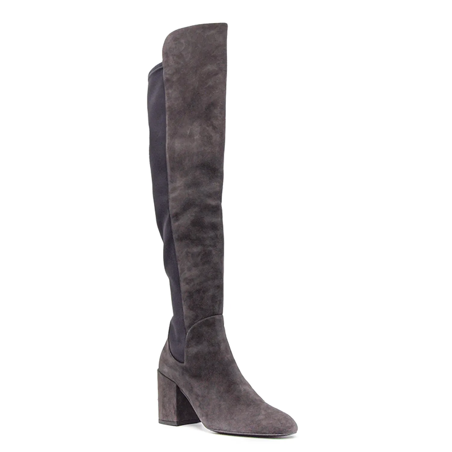 Stuart Weitzman Stivali Cuissard Grigio Donna Con Tessuto Micro