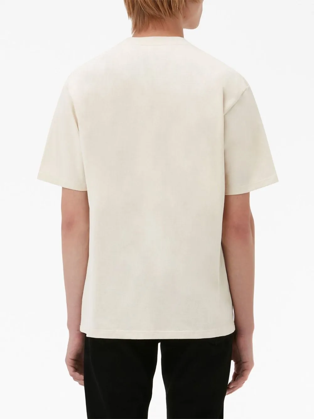 t-shirt beige con taschino sul petto