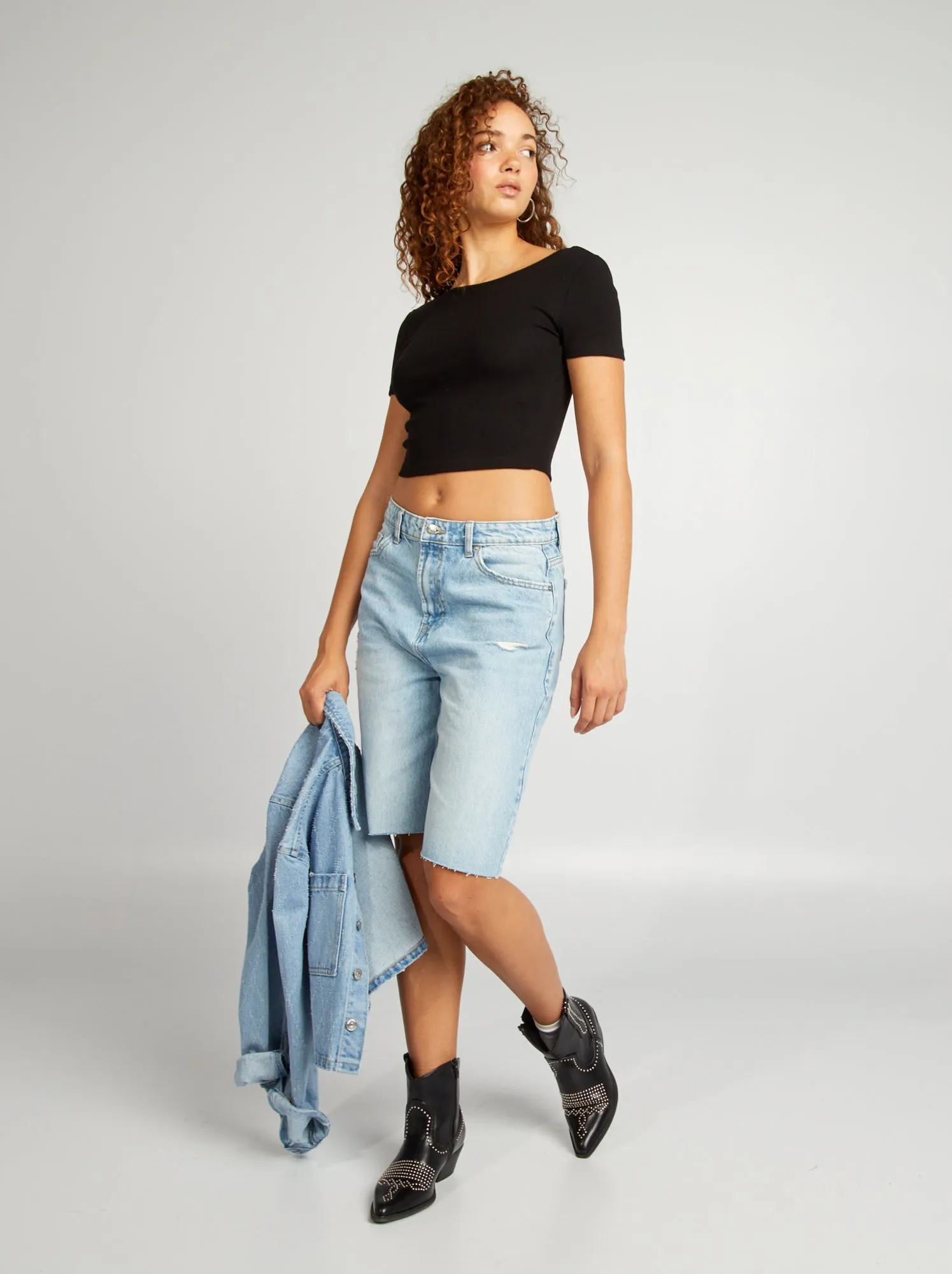 T-shirt cropped - nero