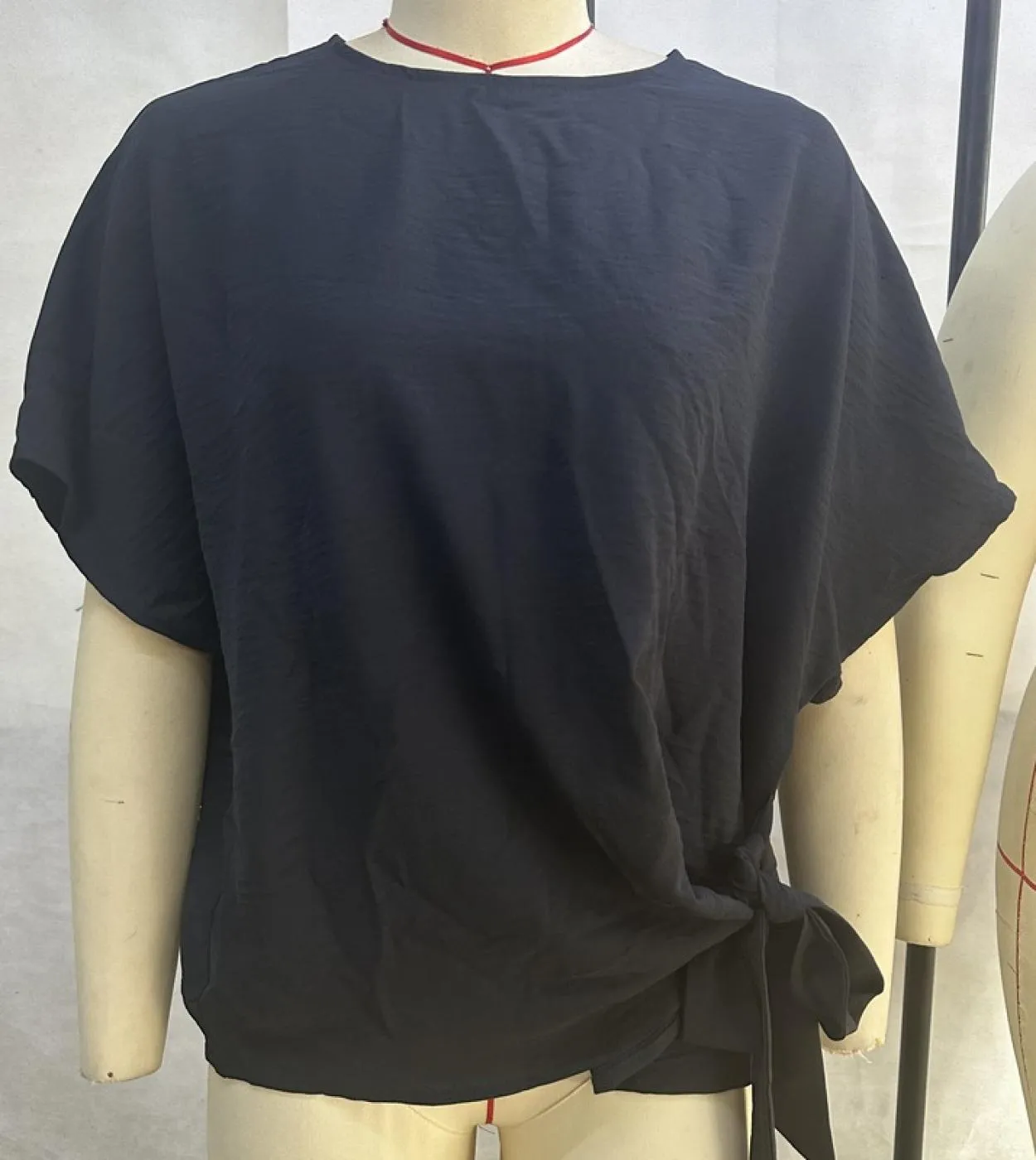 T-shirt estive alla moda con papillon da donna casual a mezza manica a pipistrello solido top da donna magliette allentate magli