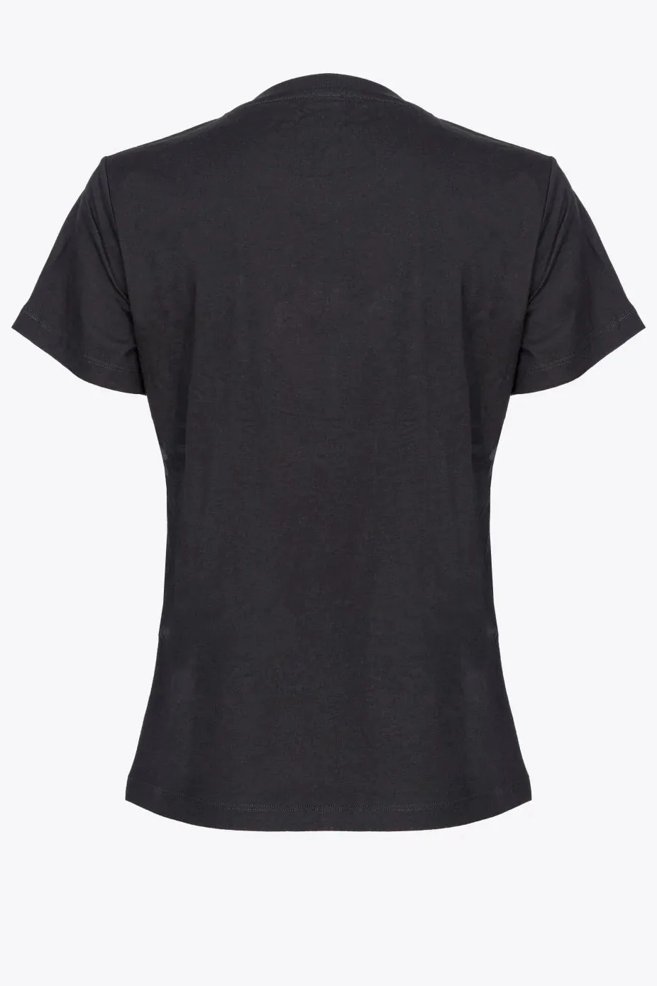 T-Shirt with Love Birds Embroidery / Black