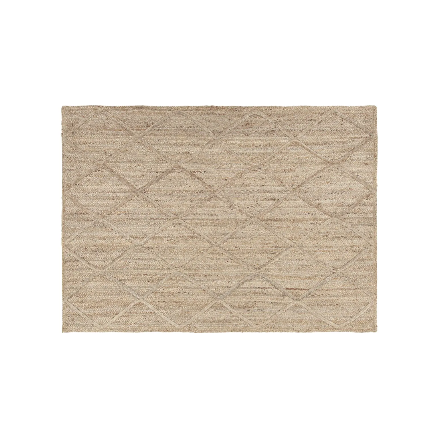 Tappeto rombi beige in juta - 230x160 cm Carmen 