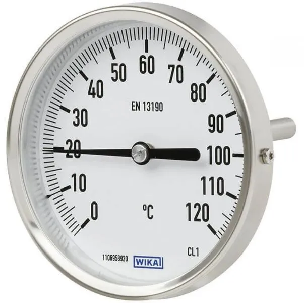 Termometro a quadrante WIKA, 0 → +60 °C Classe 1 secondo EN 13190, Ø quadrante 100mm, Quadrante