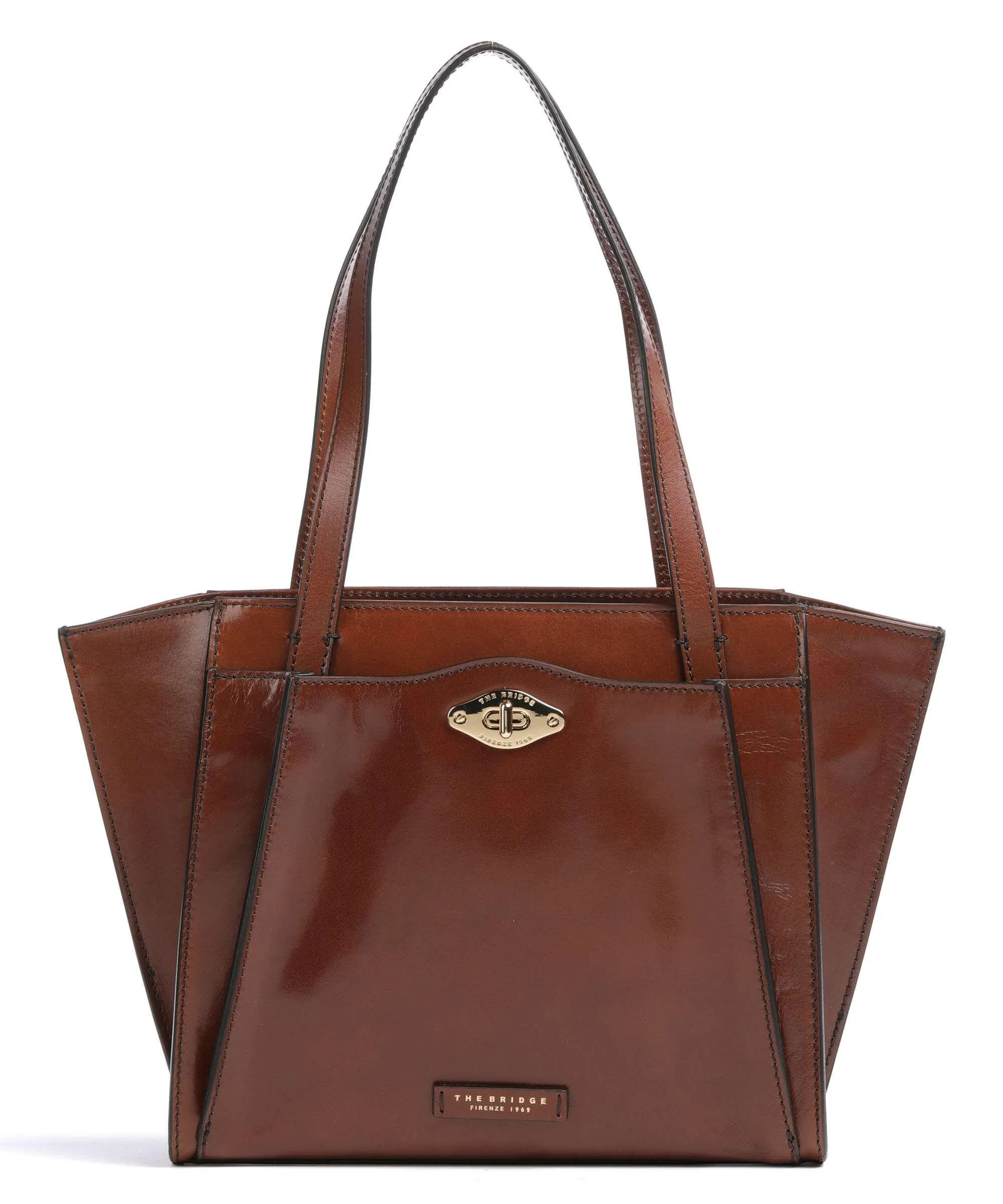  The Bridge Barbara Borsa shopper pelle di vacchetta liscia marrone  