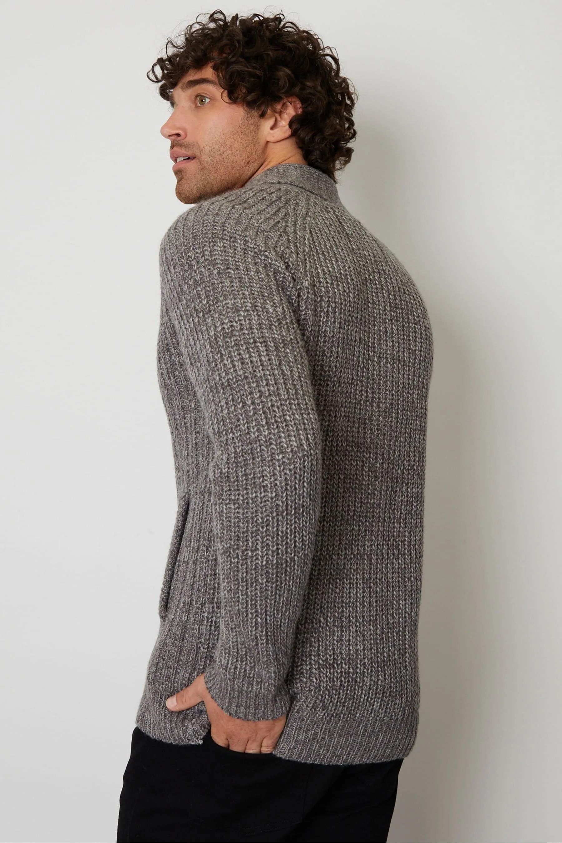 Threadbare - Cardigan Blend in lana con collo sciallato