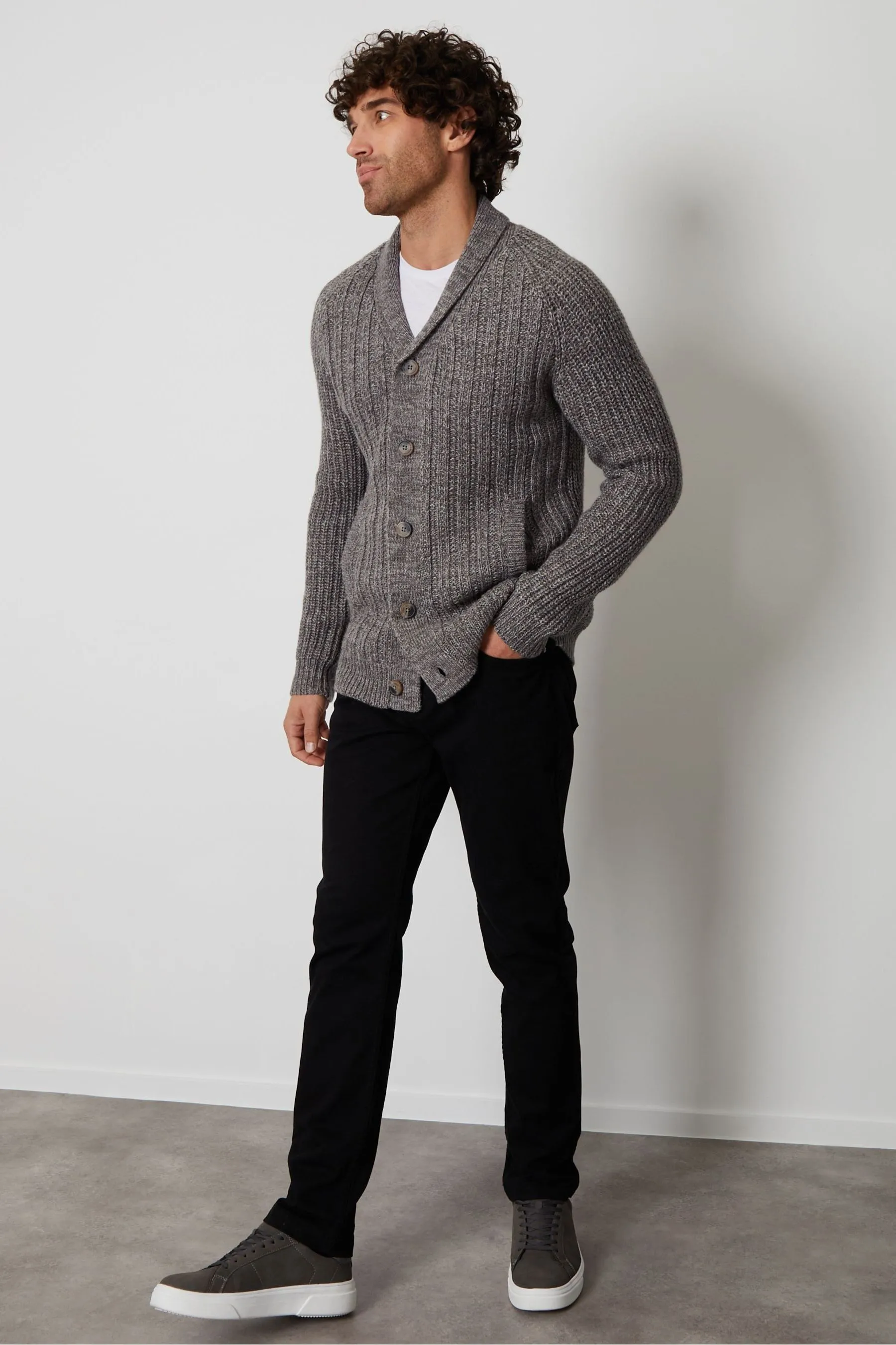Threadbare - Cardigan Blend in lana con collo sciallato