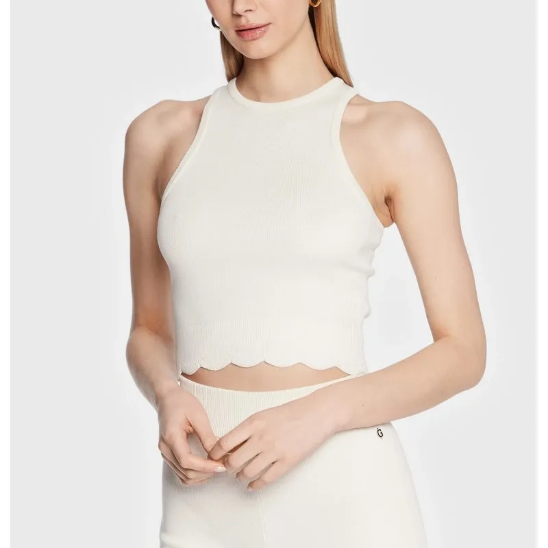 TOP CROPPED ADA SENZA MANICHE DA DONNA GUESS