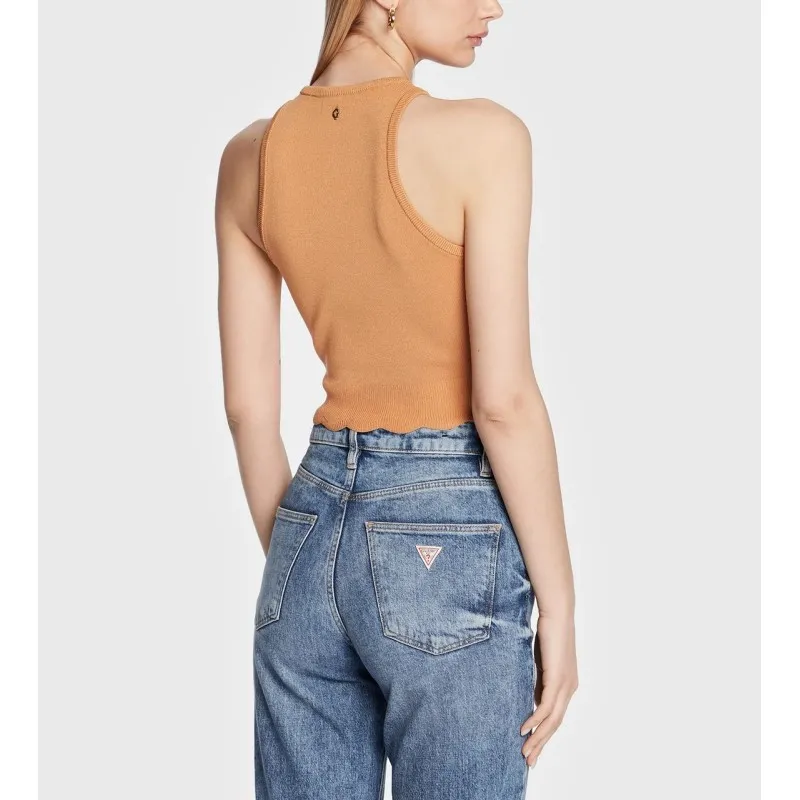 TOP CROPPED ADA SENZA MANICHE DA DONNA GUESS