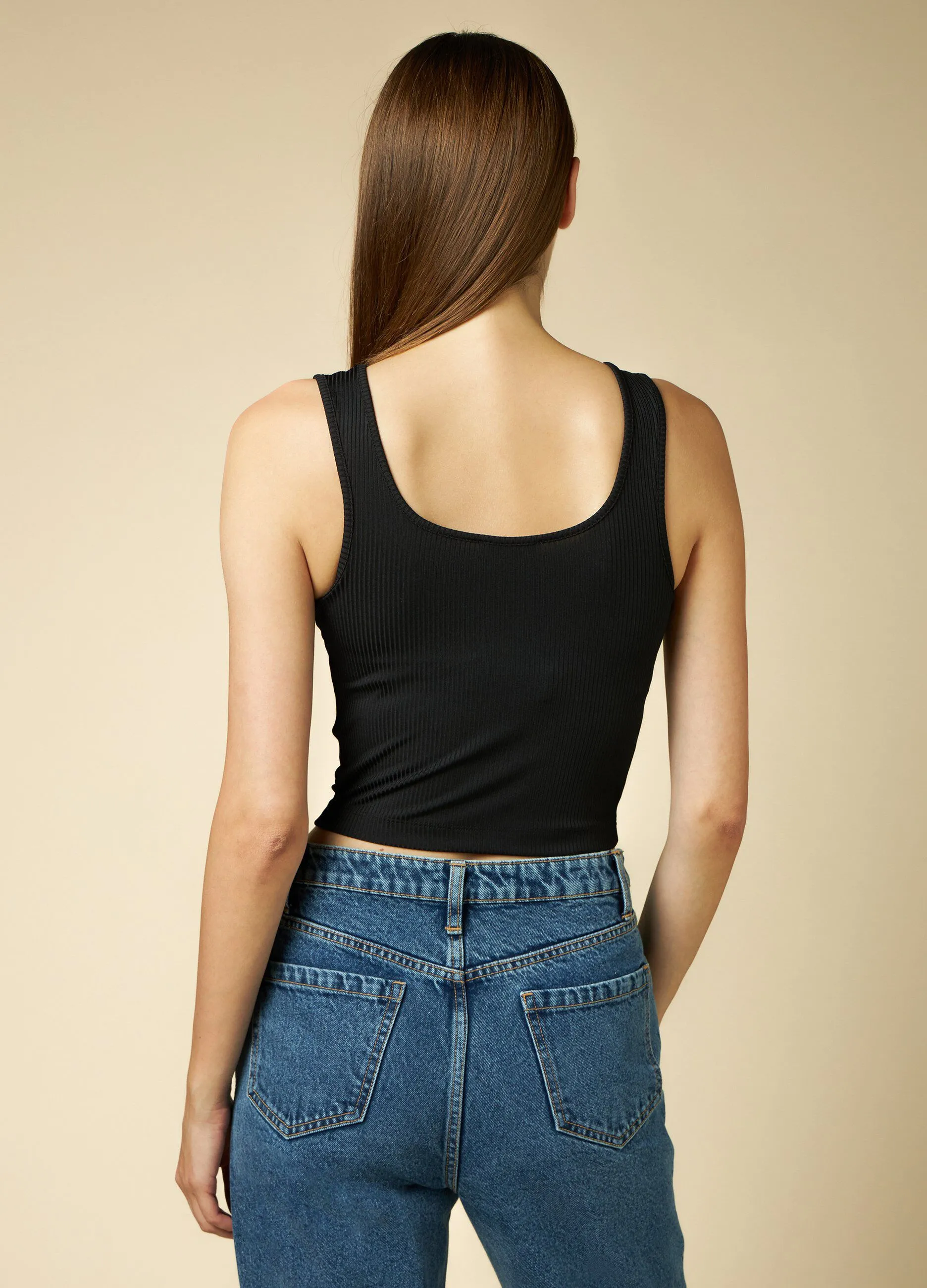 Top cropped in costina donna