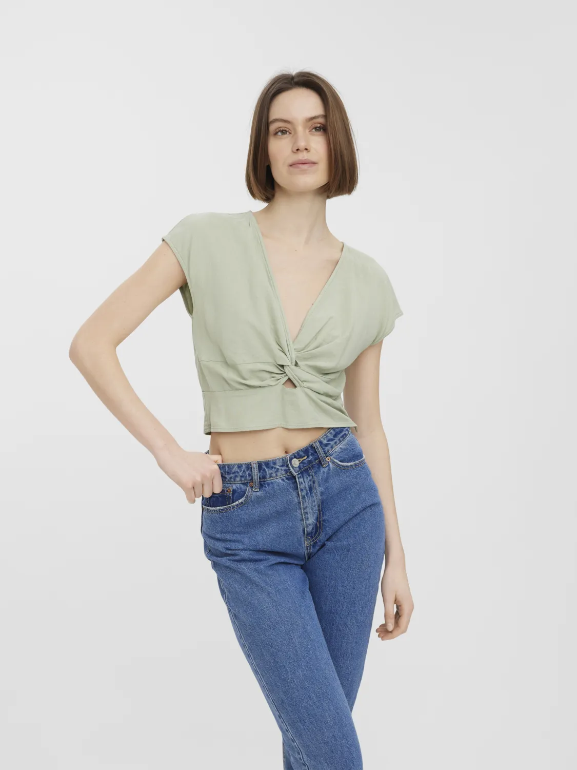Top cropped misto lino JESMILO