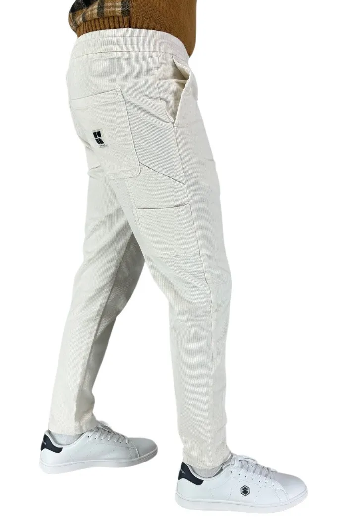 Urban Ring pantalaccio in velluto con logo patch posteriore ur515105