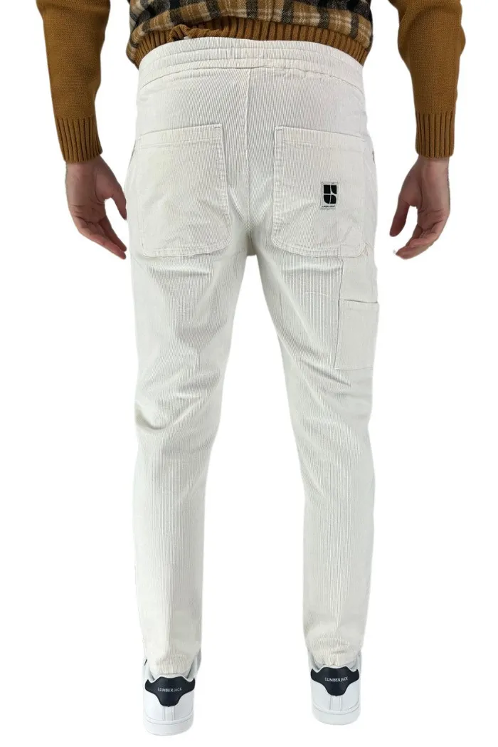 Urban Ring pantalaccio in velluto con logo patch posteriore ur515105