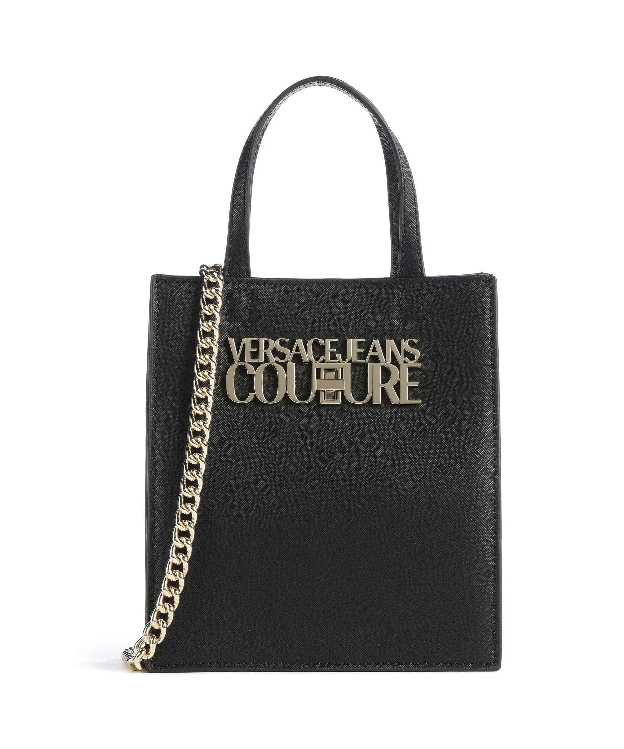  Versace Jeans Couture Logo Lock Borsa a tracolla pelle sintetica nero  