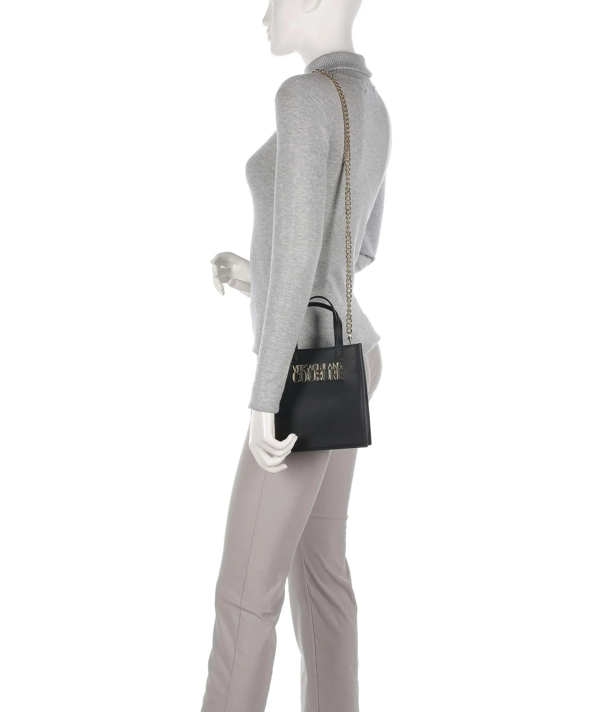 Versace Jeans Couture Logo Lock Borsa a tracolla pelle sintetica nero  