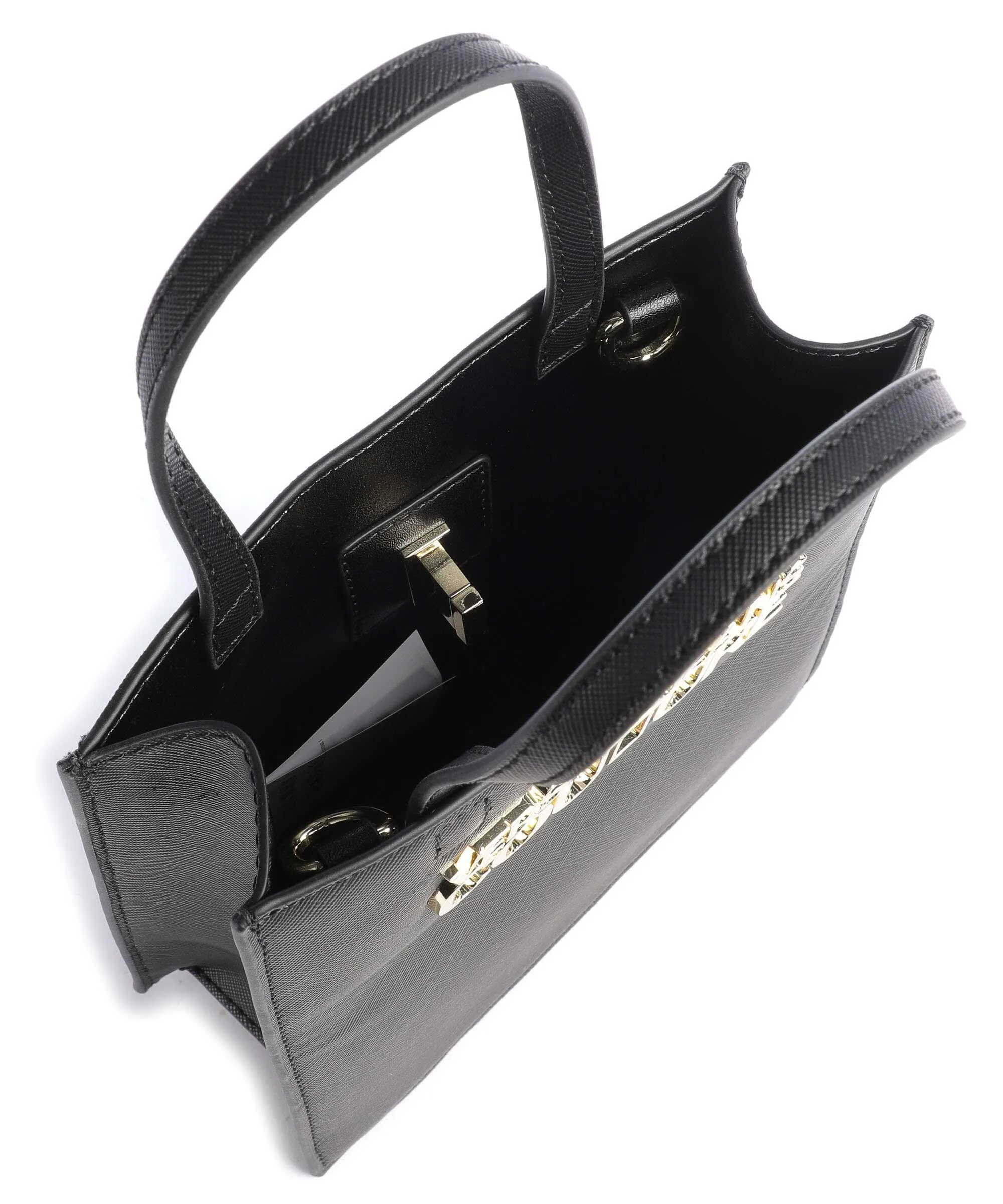  Versace Jeans Couture Logo Lock Borsa a tracolla pelle sintetica nero  