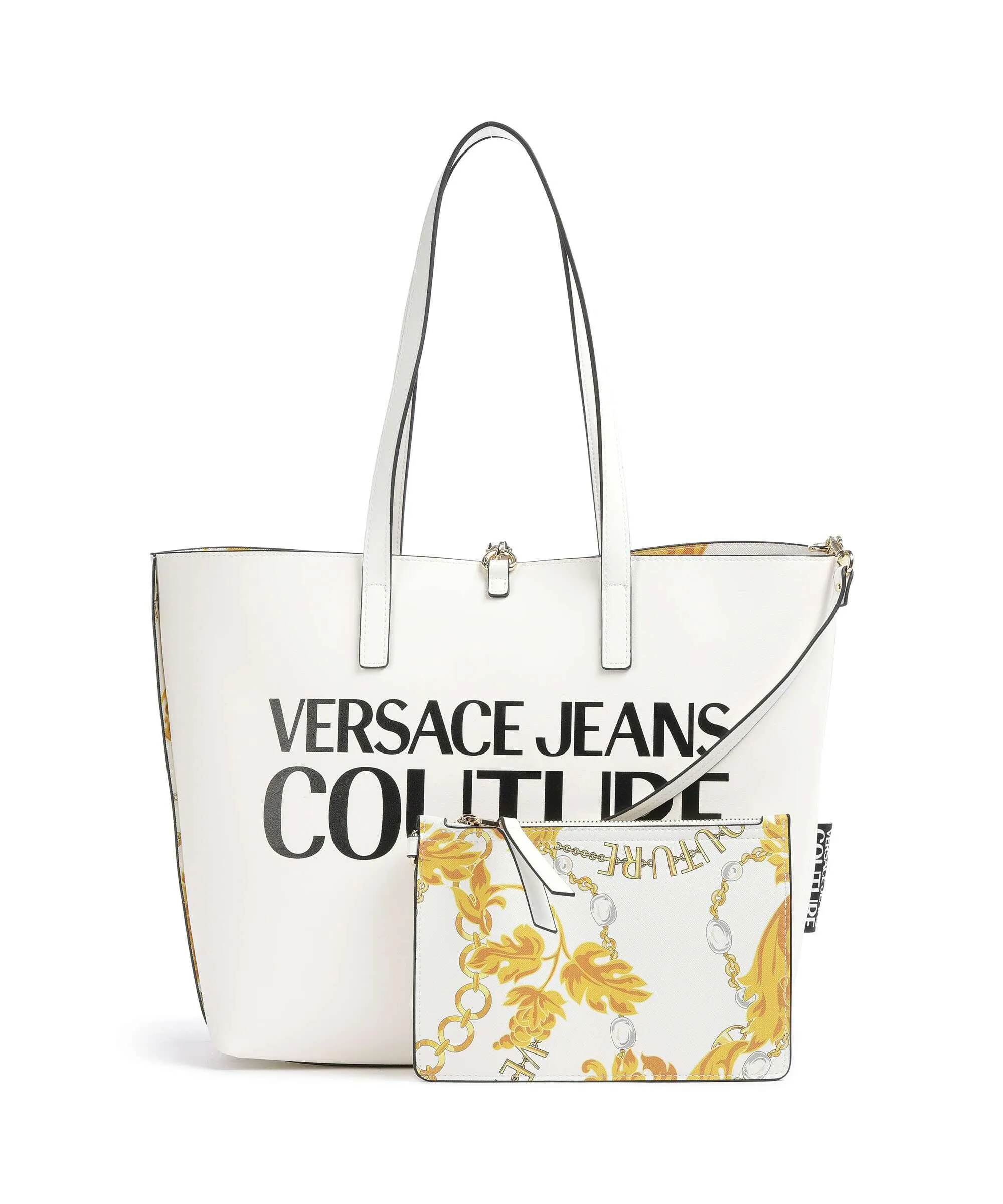  Versace Jeans Couture Reversible Shopper Borsa shopper pelle sintetica bianco  
