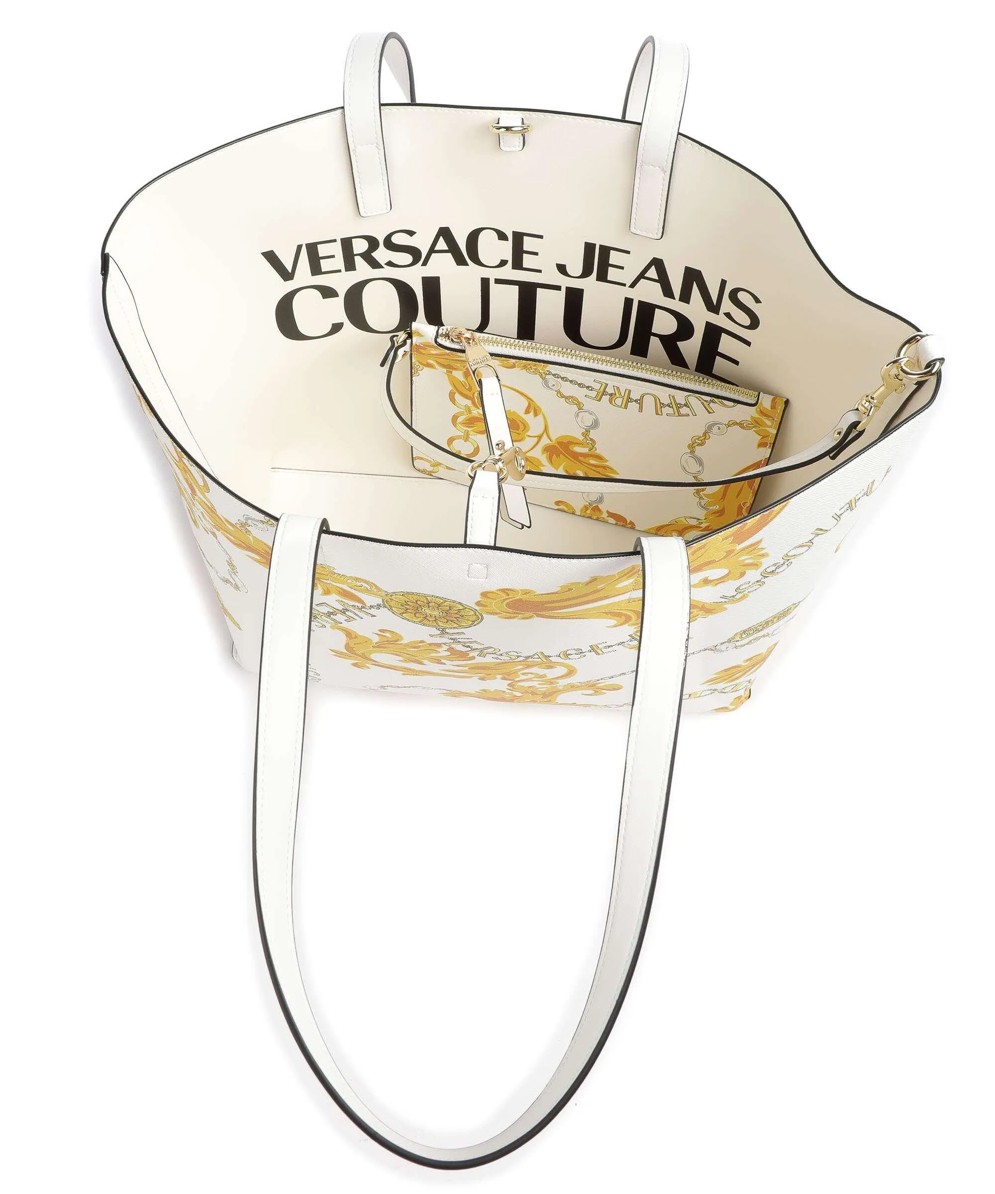  Versace Jeans Couture Reversible Shopper Borsa shopper pelle sintetica bianco  