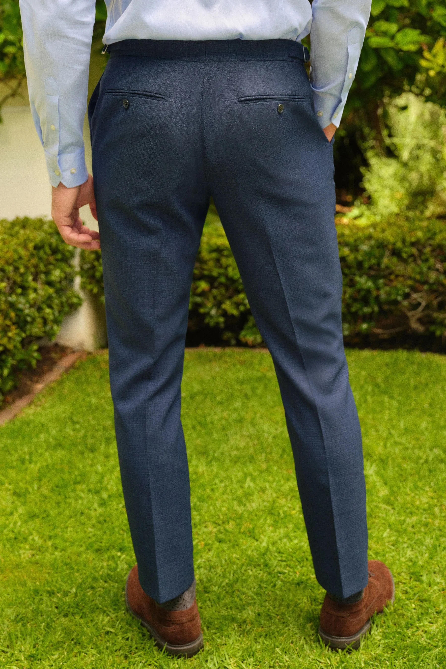 Vestibilità attillata / Slim - Completo in lana testurizzata: Pantaloni