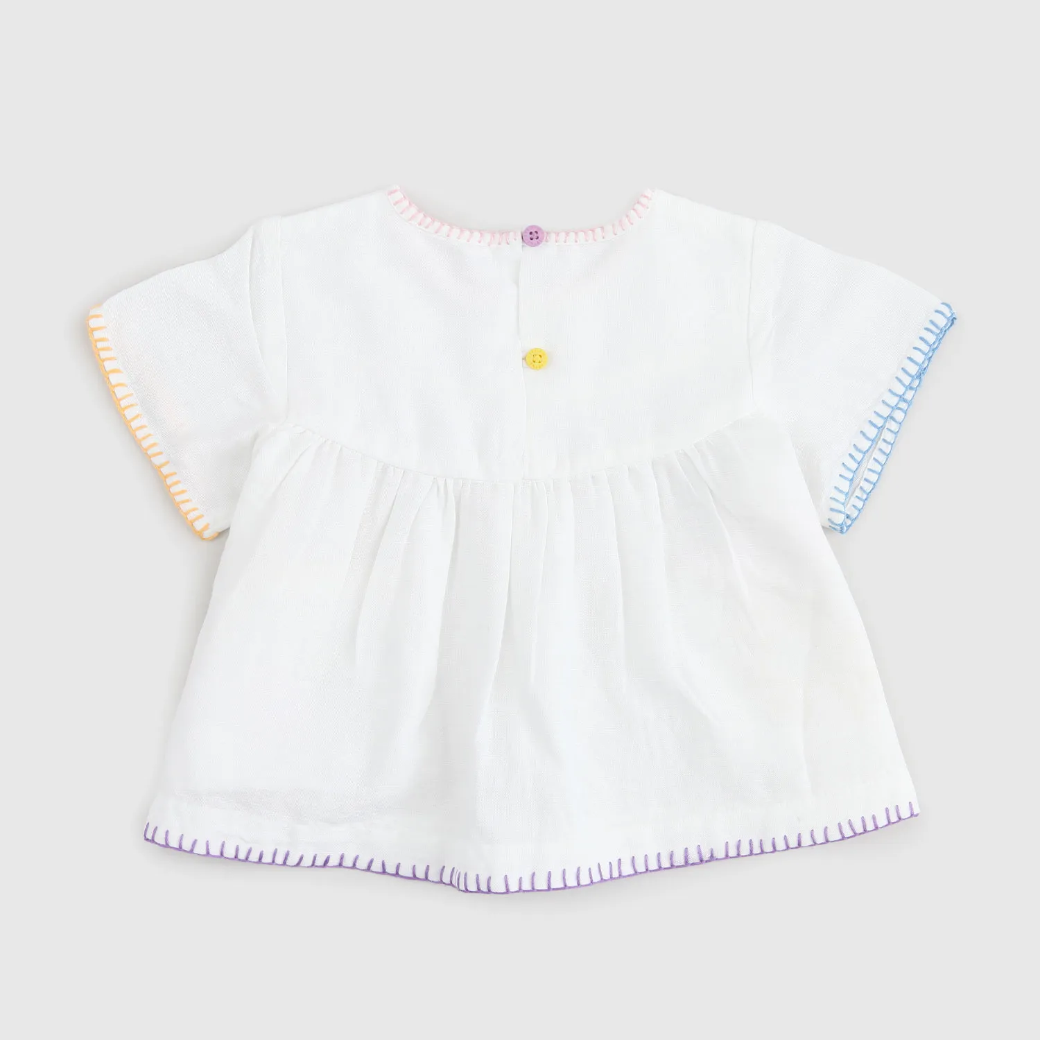 Vestito Bianco Multicolore Neonata