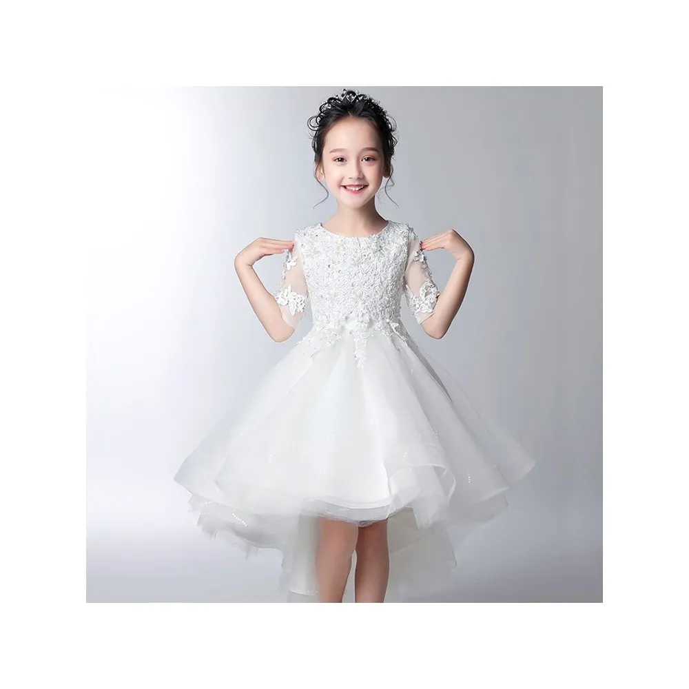 Vestito cerimonia bimba damigella bianco 100-160cm