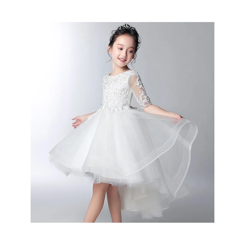 Vestito cerimonia bimba damigella bianco 100-160cm