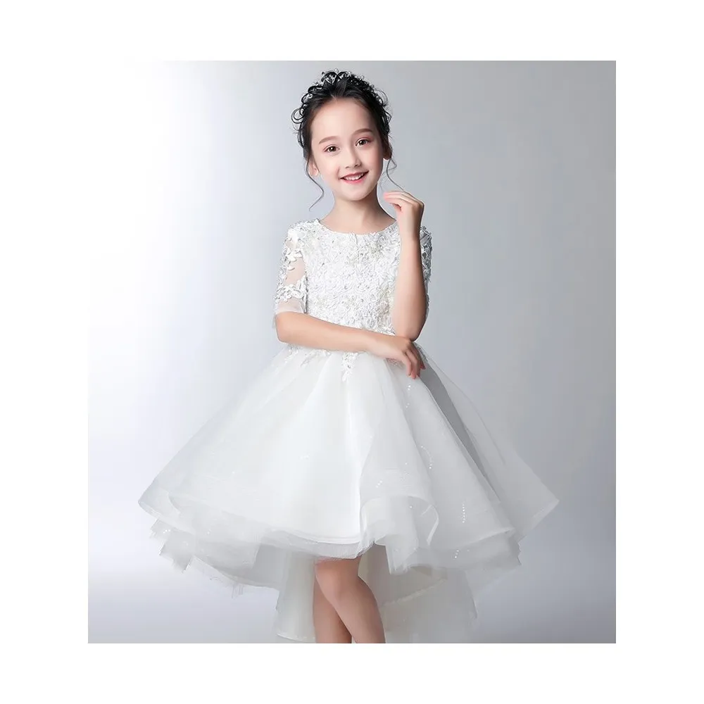Vestito cerimonia bimba damigella bianco 100-160cm