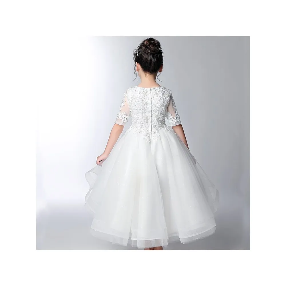 Vestito cerimonia bimba damigella bianco 100-160cm