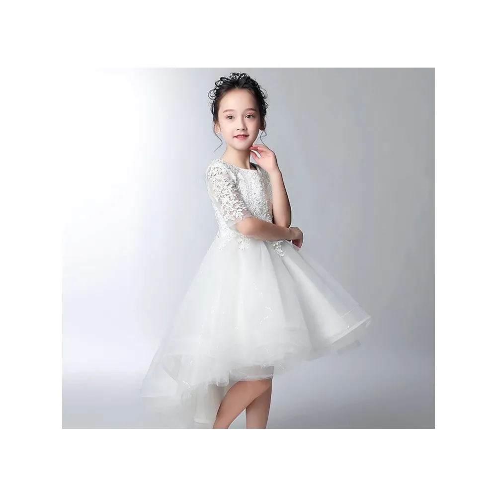 Vestito cerimonia bimba damigella bianco 100-160cm