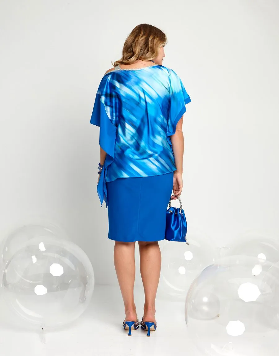 Vestito con poncho fantasia