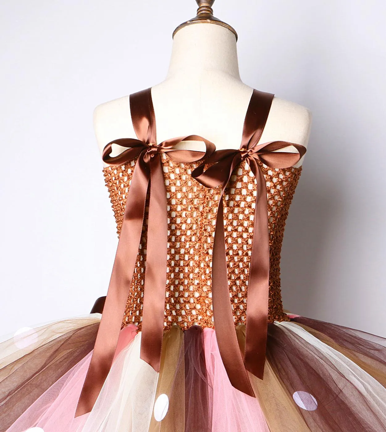 Vestito da tutu di cervo bruno per ragazze Costume di Halloween di Natale Abiti da principessa per renne al ginocchio Natale per