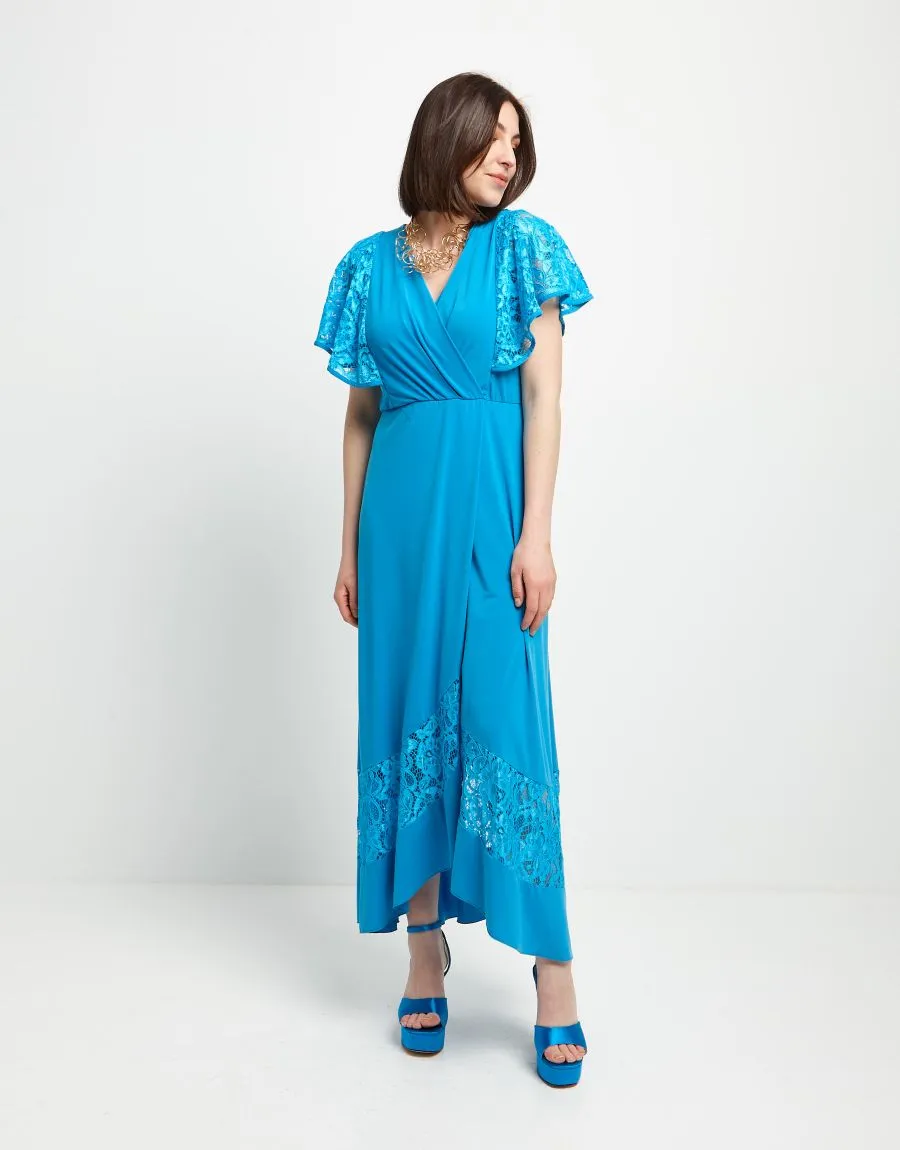 Vestito incrociato con pizzo