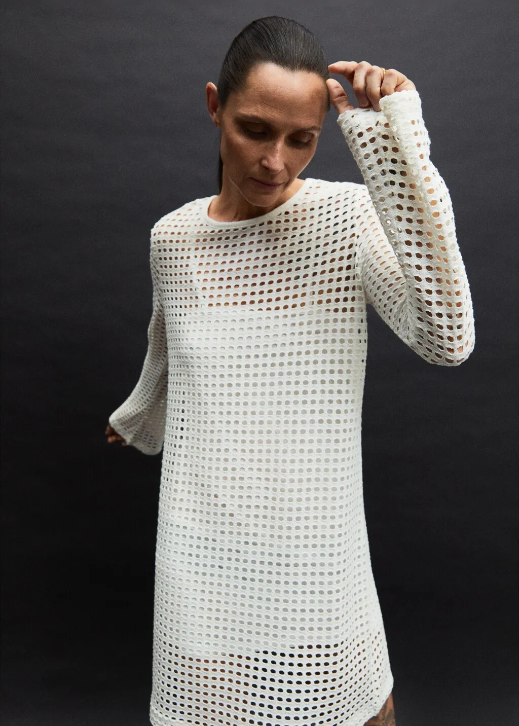 Vestito traforato cotone
